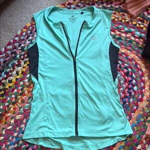 Pearl Izumi Green Tank Top with Zippered Polo Style